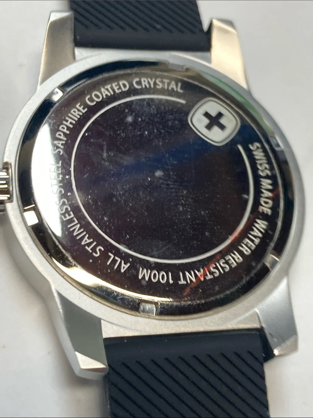 Swiss Military Field Classic, blue Dial, black Silicone Strap, new battery